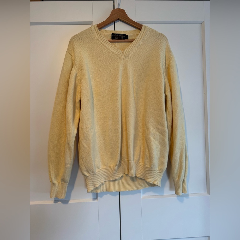 Brooks Brothers Butter Yellow Cotton Sweater | Size Large